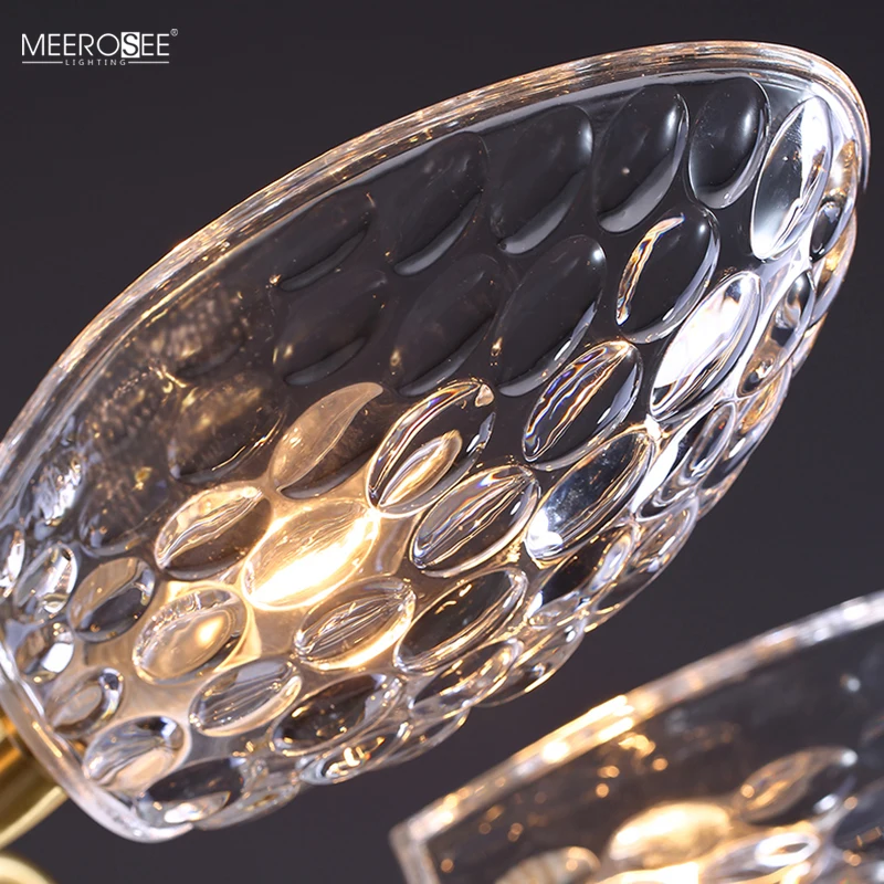 Meerosee Semicircle Transparent Glass Lampshade Chandelier Lamp Lamparas Decorativas Lighting Home Decor Lamp Modern MD86817