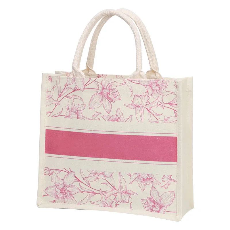 Custom Logo Eco-Friendly Waterproof Cotton Canvas Tote Bag Rope Fashion Patterns Recycled Nature Sustainable Shopping Solution factory