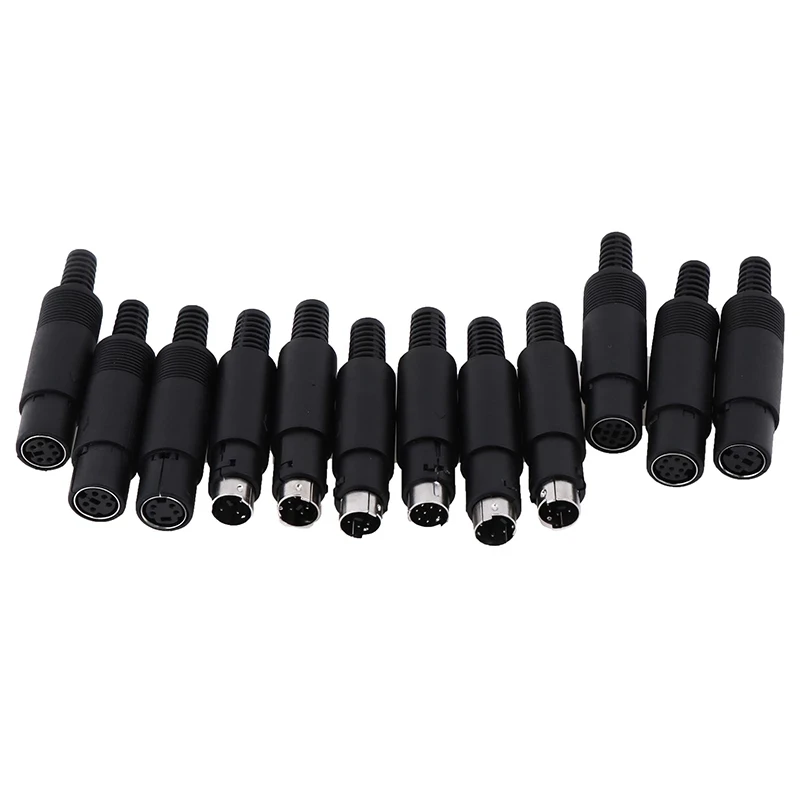 Mini Din Plug Socket Ps/2 Connector 4/6/8 Pin Chassis Cable Mount Male ...