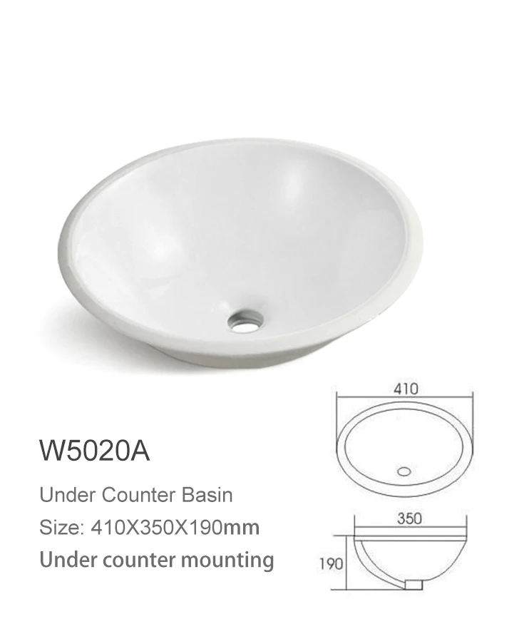 Mini Small Size White Color Thailand Style Under Counter Wash Hand Basin