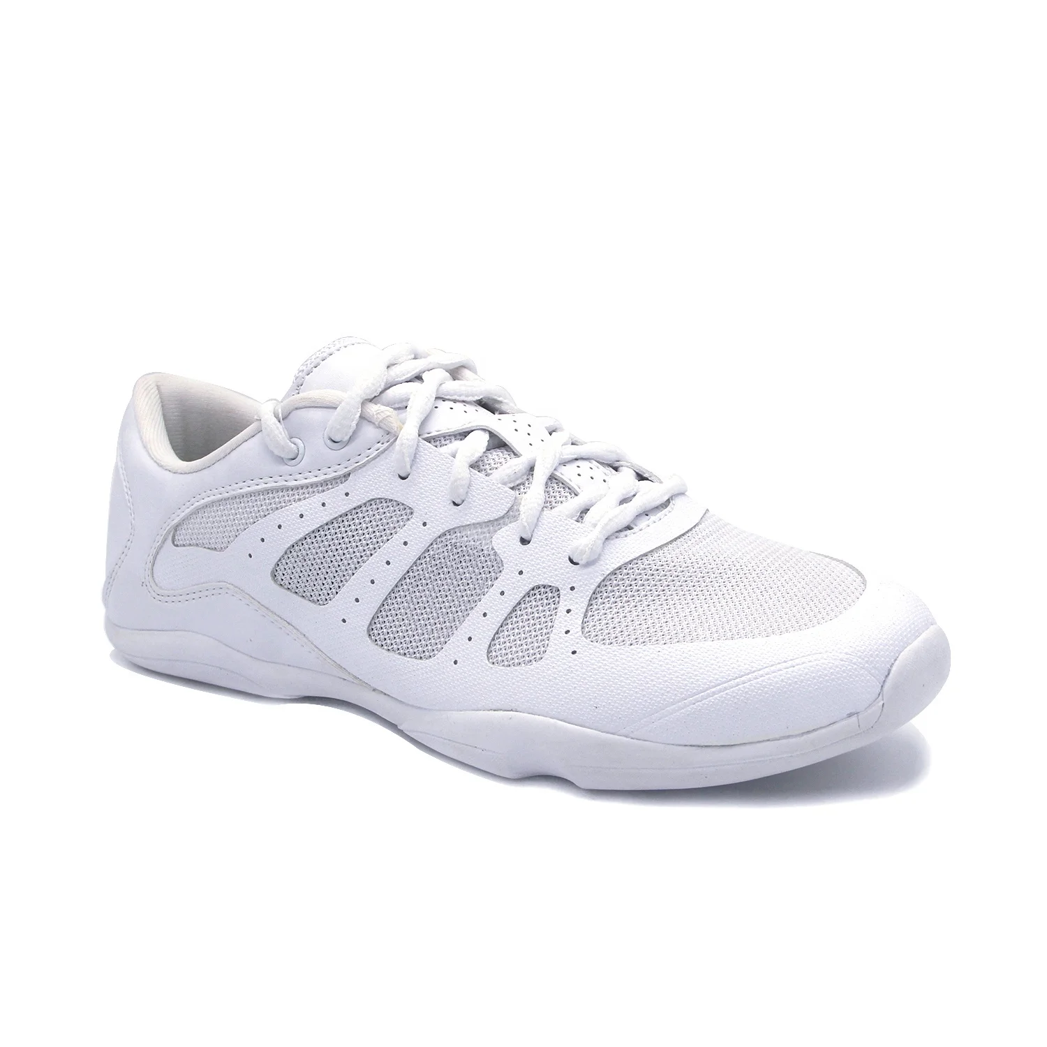 Factory Custom White Leather Fashion Mesh Cheering Dance Sport Shoe Flexible Gymnastic Cheer Cheerleading Shoes
