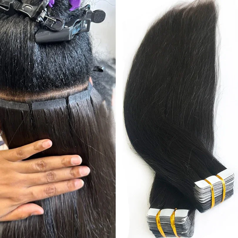 Glatte Echthaar-Extensions, 100 g, 40 Stück, für Frauen_voghion.com