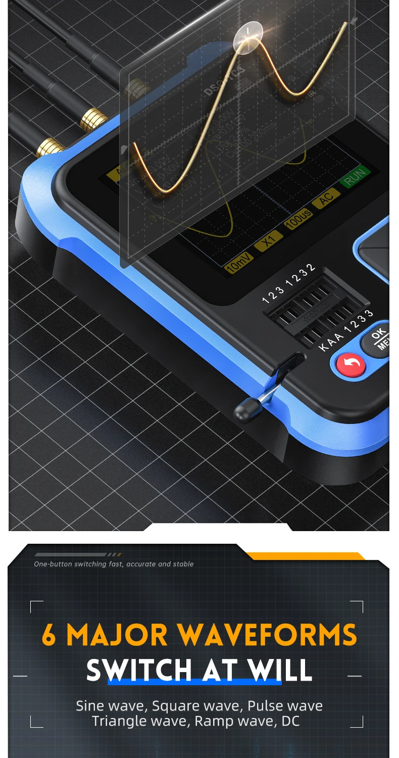 DSO-TC3 Oscilloscope 3 in 1 Transistor Tester Multi-function Multimeter Diode Portable Digital Oscilloscope