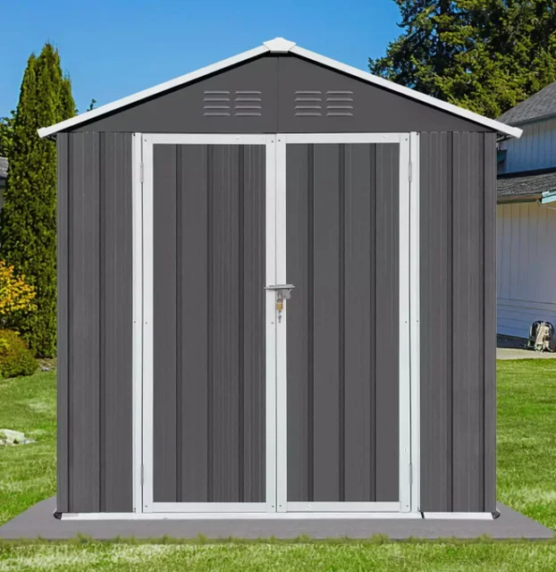 Metal Sheds Outdoor Prefabricate  Aluminium Garden Shed Easily Assembled for Sale Sturdy Sustaionable Custom Option Tool Sheds