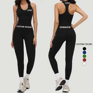 Custom 2 Piece High Waisted Leggings Quick-dry Tank Top Activewear Pilates Yoga Fitness Gym Clothes Workout Sets for Women