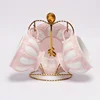 double cup and saucer(pink)
