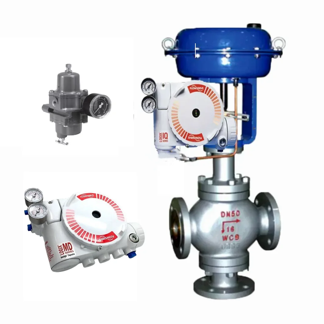 Pneumatic Pressure Regulator Valves With Flowserve Digital Positioners Logix 3400MD With FOUNDATION Fieldbus For Control Valves