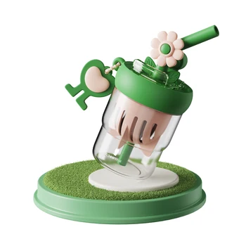 20oz Travel Tritan Plastic Tumbler with Straw Lid and Handle 550ml Fashion Tritan Water Bottle Cups for Girls