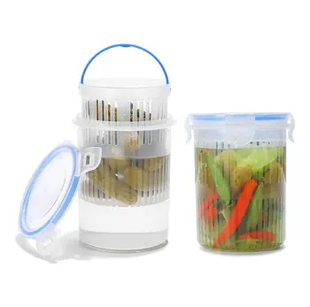 Pickle Jar with Strainer Jalapeno Container Pickled Food Container - 2 Pack