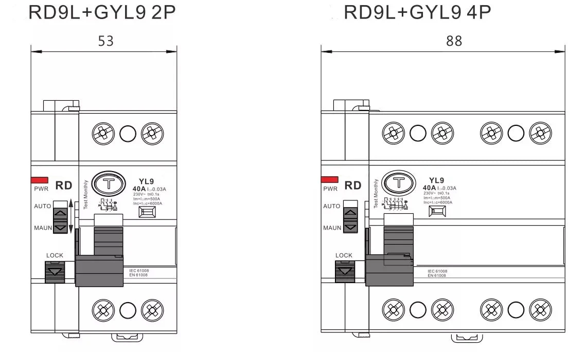 Self-Reclosing ELCB 2P 4P 40A 63A 30mA 300mA Auto Recloser Circuit Breaker RCD RCCB