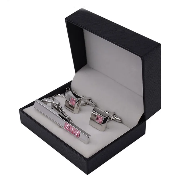 Wholesale Cufflink Tie Clip Gift Set Packaging Display Storage Box Custom Mens Business Trendy Jewelry Packaging Cases