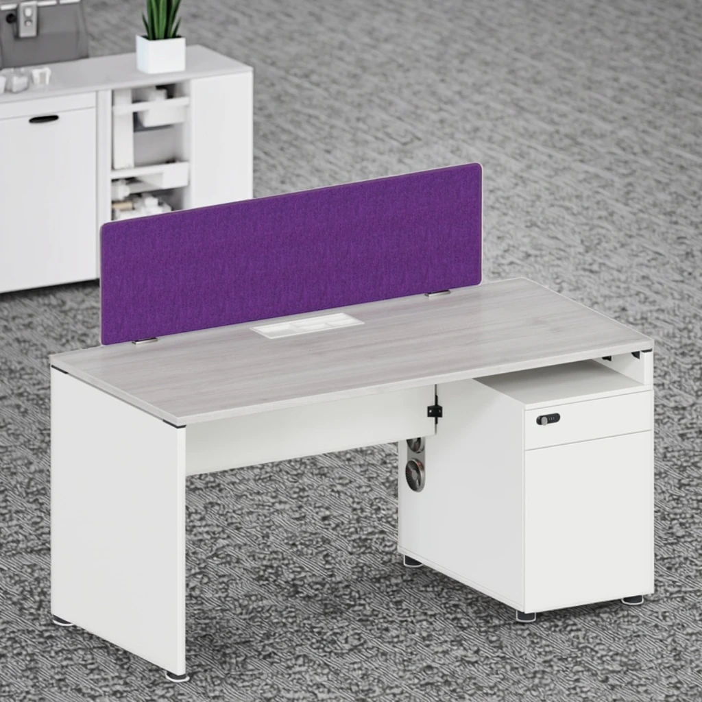 Single Row Foldable Automatic Office Workstation Desk ABS Connection System Modern Durable Wood Frame Standing Desk Computer 2