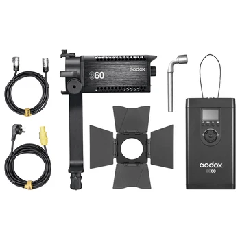 Godox S60 S60-D 60W Focusing Continuous Adjustable LED Photography Spotlight Light With Barn Door for Professional Light detail image