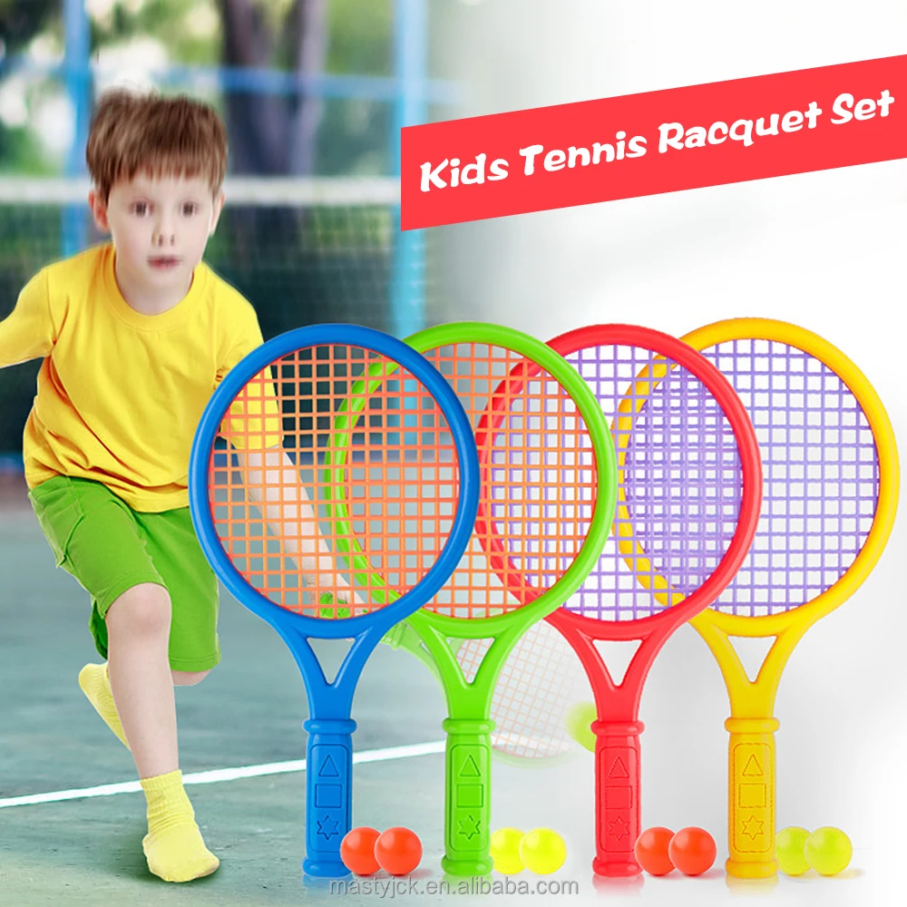 1 Pair Badminton Tennis Rackets Balls Set Children Kids Outdoor Sports Game Toys 