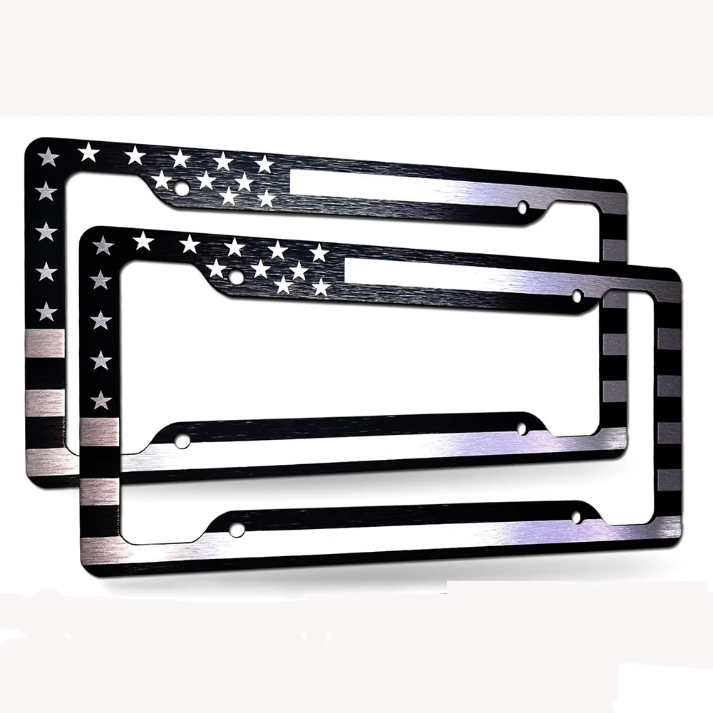 Custom Car License Plate Frame Flag Metal for Usa Car American Flag License Plate Frame
