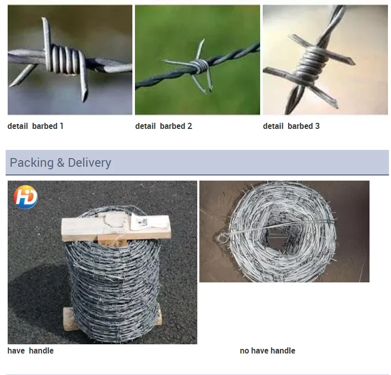 16x14 Gauge Barbed Wire/ Security Barb Wire 25kg Roll/ Galvanized