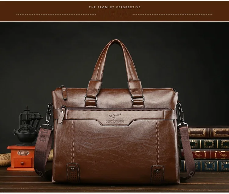 New Men's Handbag Business Briefcase Fashion Shoulder Bag Pu Leather ...