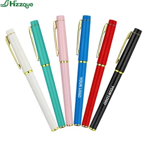 Luxury Style Simple Shape Large Capacity Metal Ballpoint Pen Gel Pen with Custom logo