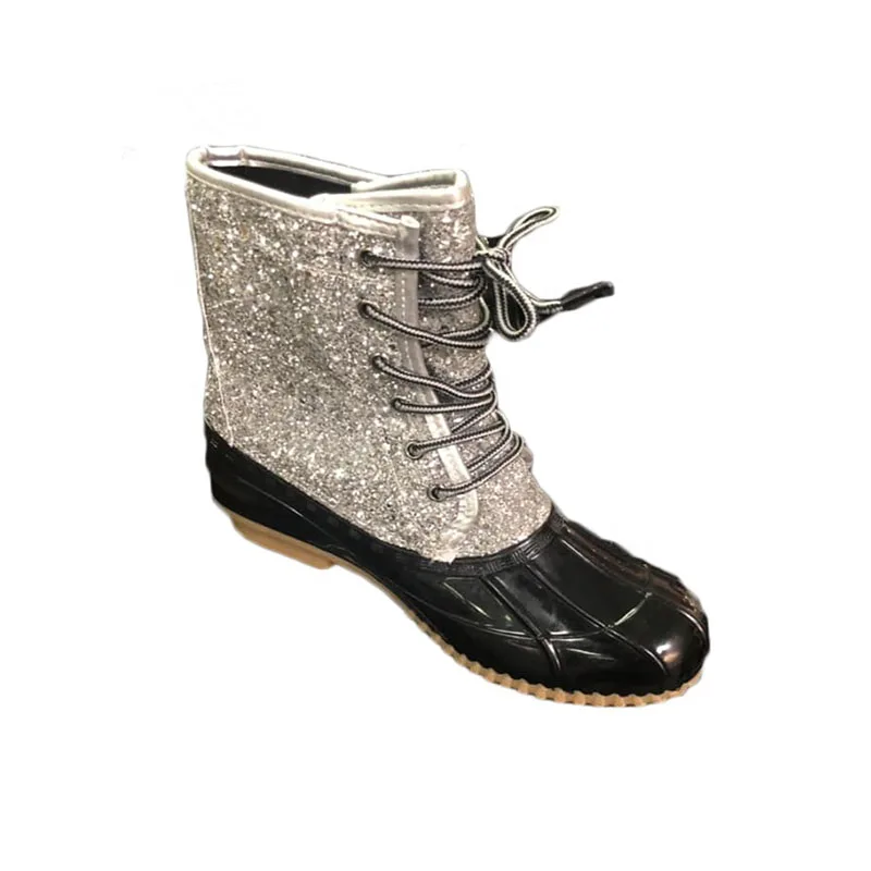 sequin duck boots