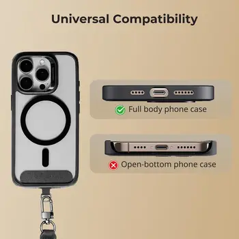 For SMALLRIG 38cm Leather & Nylon Adjustable Phone Wrist Strap Lanyard for iPhone and for Samsung detail image
