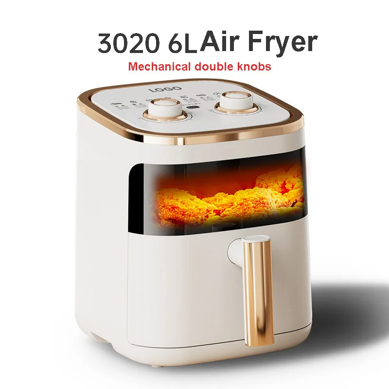 Household Multi-function 6L Mechanical Touchscreen Knob Visual Smart air Fryer