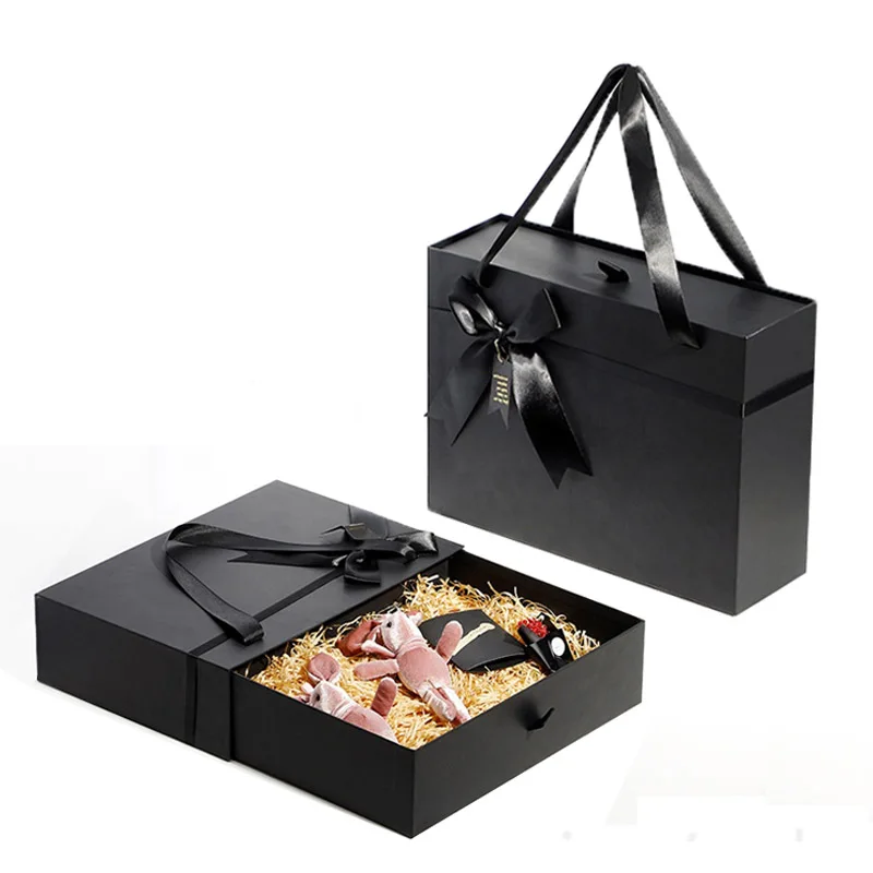 Custom Design Luxury Cardboard Paper Perfume Packaging Business shipping flat handle Gift Boxes