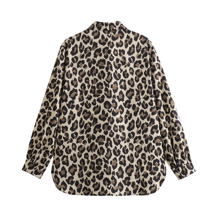Casual Set 2024 New Fashion Loose Animal Print Shirt Straight Leg Pants Suit Women Two Piece Sets