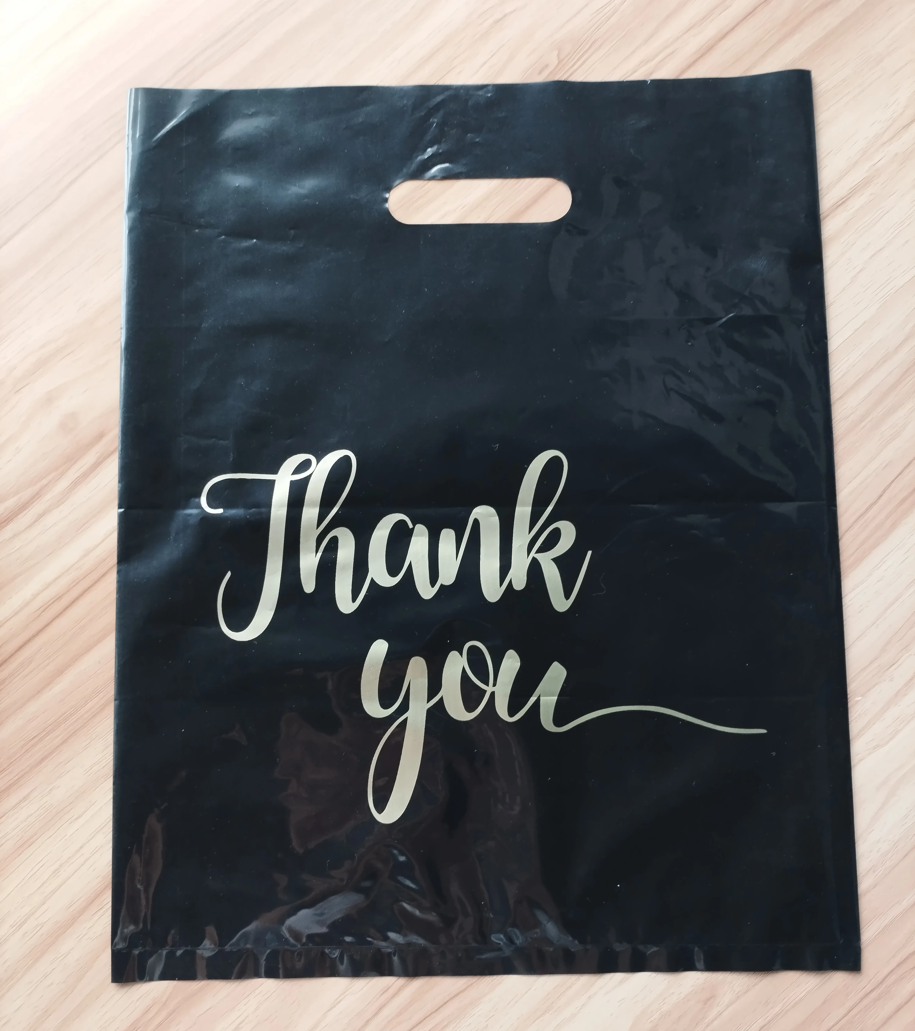 Custom Die Cut Plastic Bags Biodegradable Plastic Shopping Bags With ...