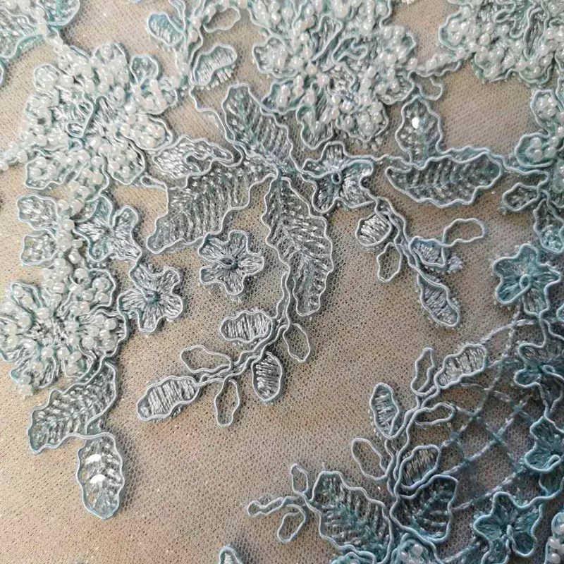 
Летнее платье-макси с 3d вышивкой, жемчугом, французским узором, тюлем, индийская Свадебная кружевная ткань с вышивкой 