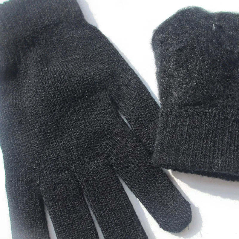 Hf Winter Warm Pure Color Knitted Gloves Cheap Women Winter Touch