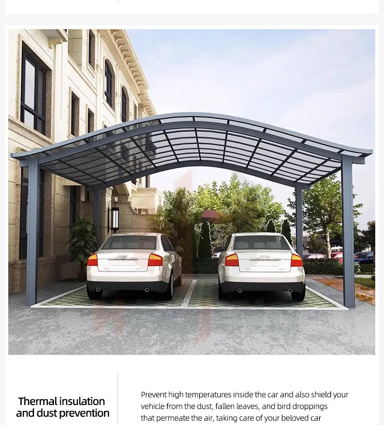 Aluminum Metal Carports With Arched Roof Carport Sun Shade Polycarbonate Car Garage Cantilever