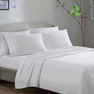 120gsm High Quality Queen Size Bed Set GRS Bedcover Recycle Bed Sheet Set Deep Pocket 4 Pcs Bedset