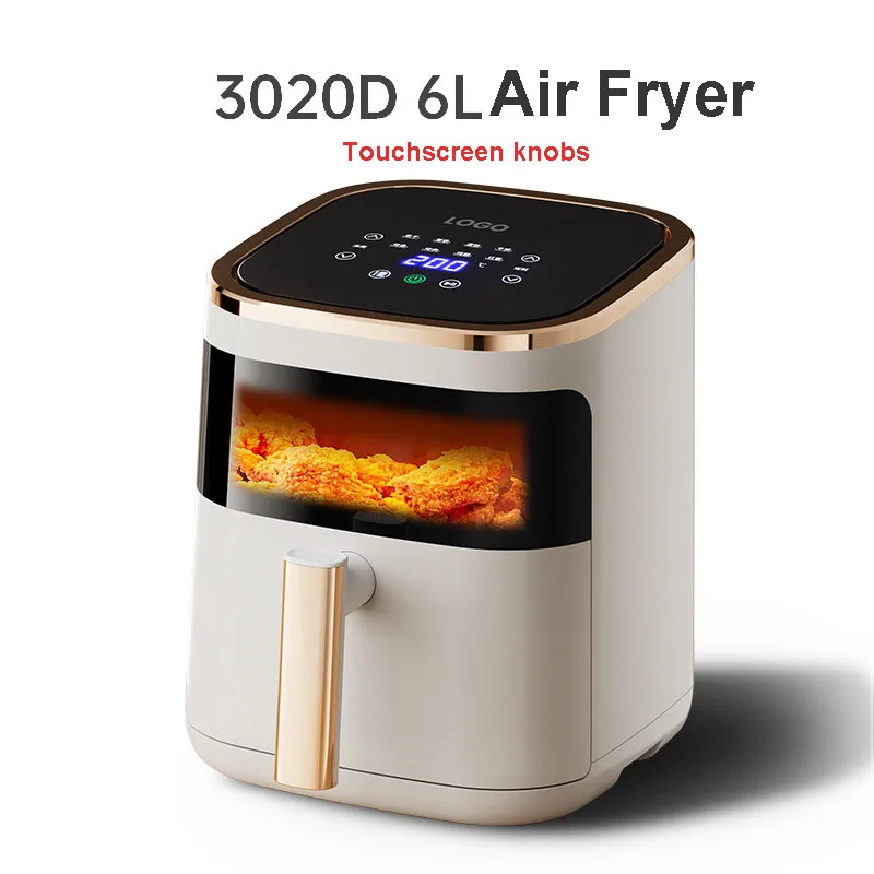Household Multi-function 6L Mechanical Touchscreen Knob Visual Smart air Fryer