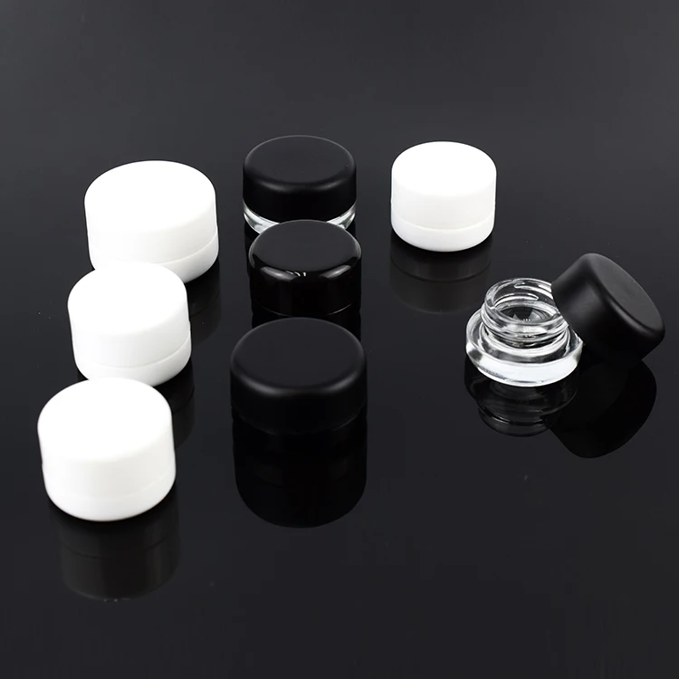 Uv 5g Black Child Proof Glass Jar 5ml Cosmetic Cream Oil Cream Jar With
