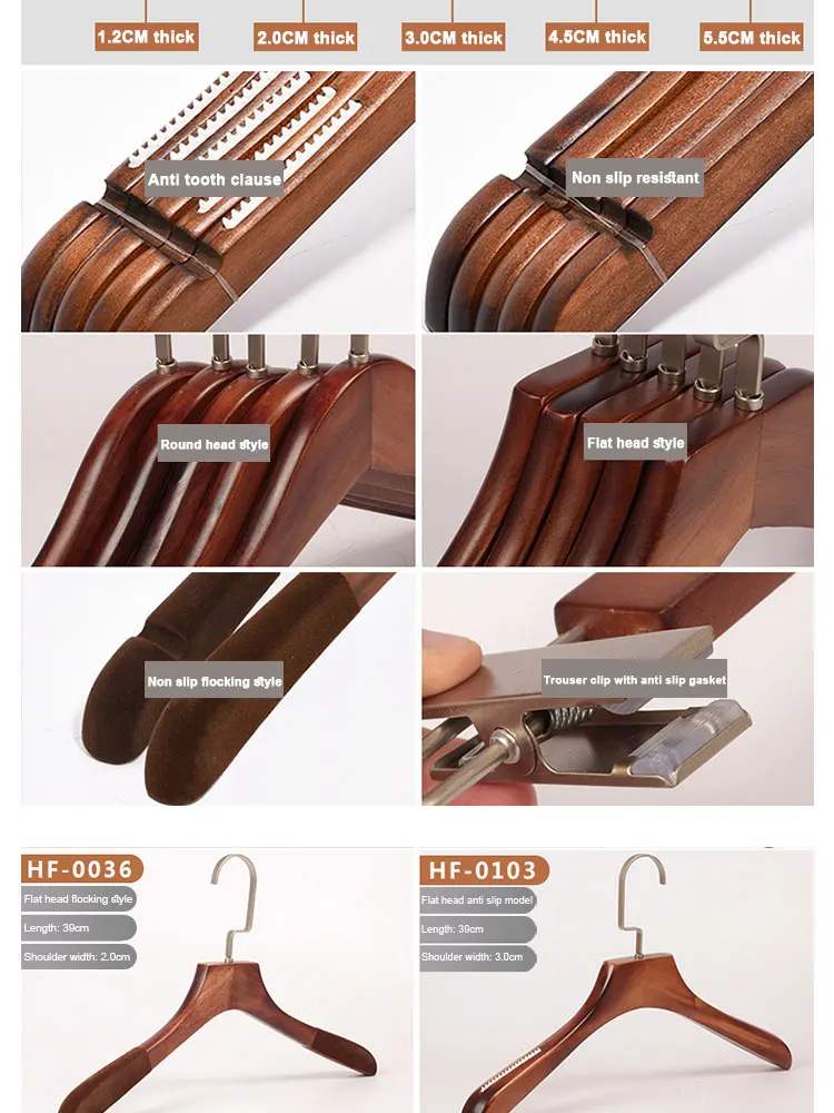 Custom Solid Wooden Luxury Clothing Hanger With Logo Gold Hooks Clip ...
