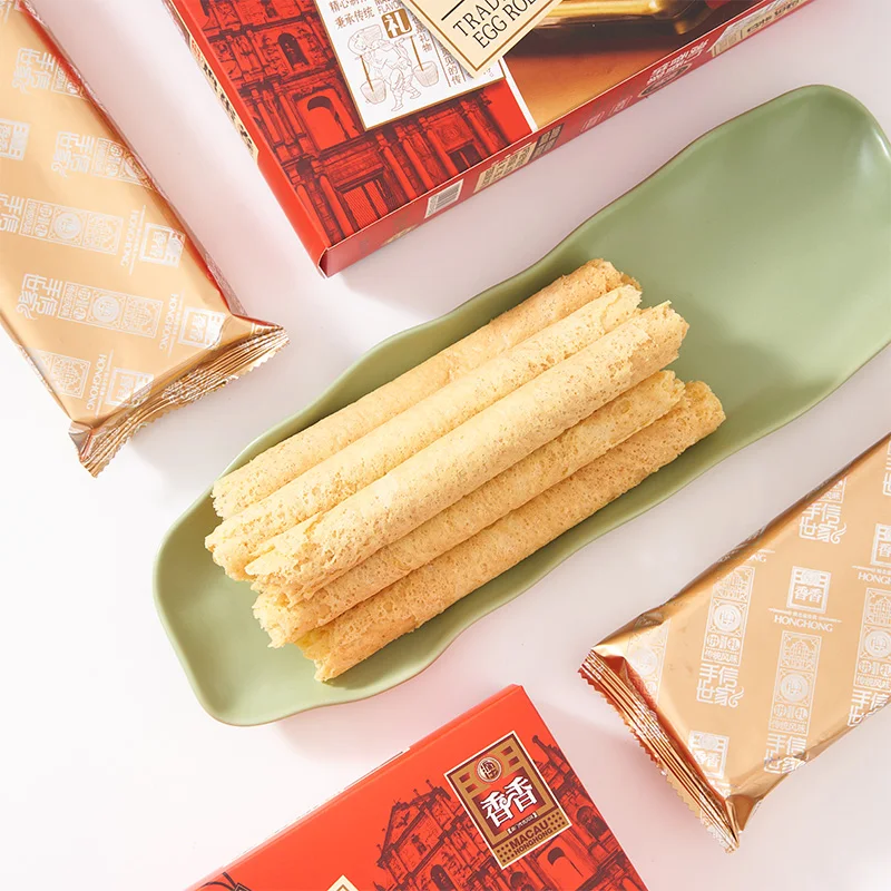 Fast Shipping Sweet Flavor Eggs Roll Cream Biscuit Chinese Tradition Crispy Egg Rolls Snacks