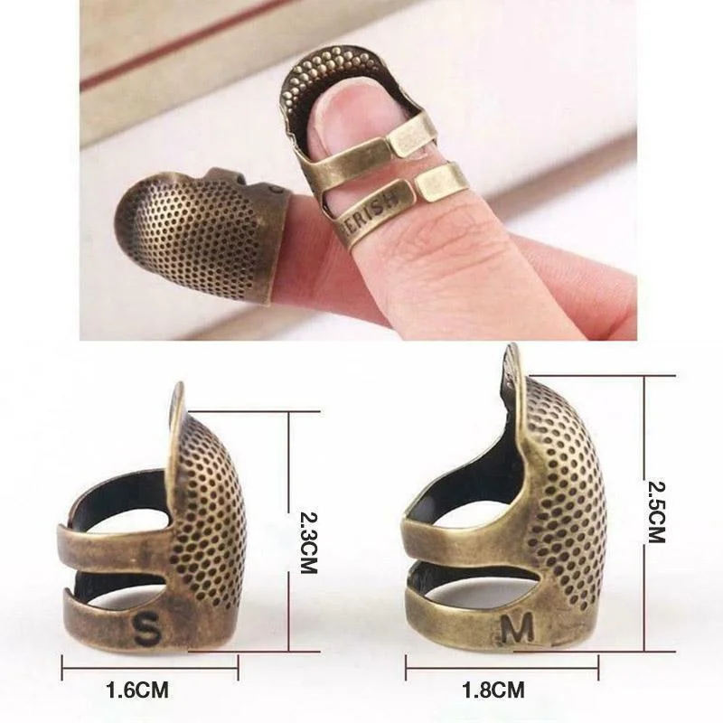 In Stock Antique Finger Protector Metal Brass Sewing Thimble Tools Adjustable  Metal Thimble Sewing