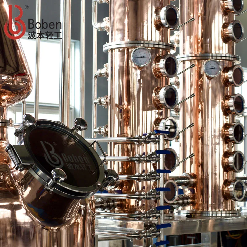 Boben 1000L Multifunctional Copper Pot Distillery Equipment Customized Double Column for Vodka Gin Whisky Pump Core Component