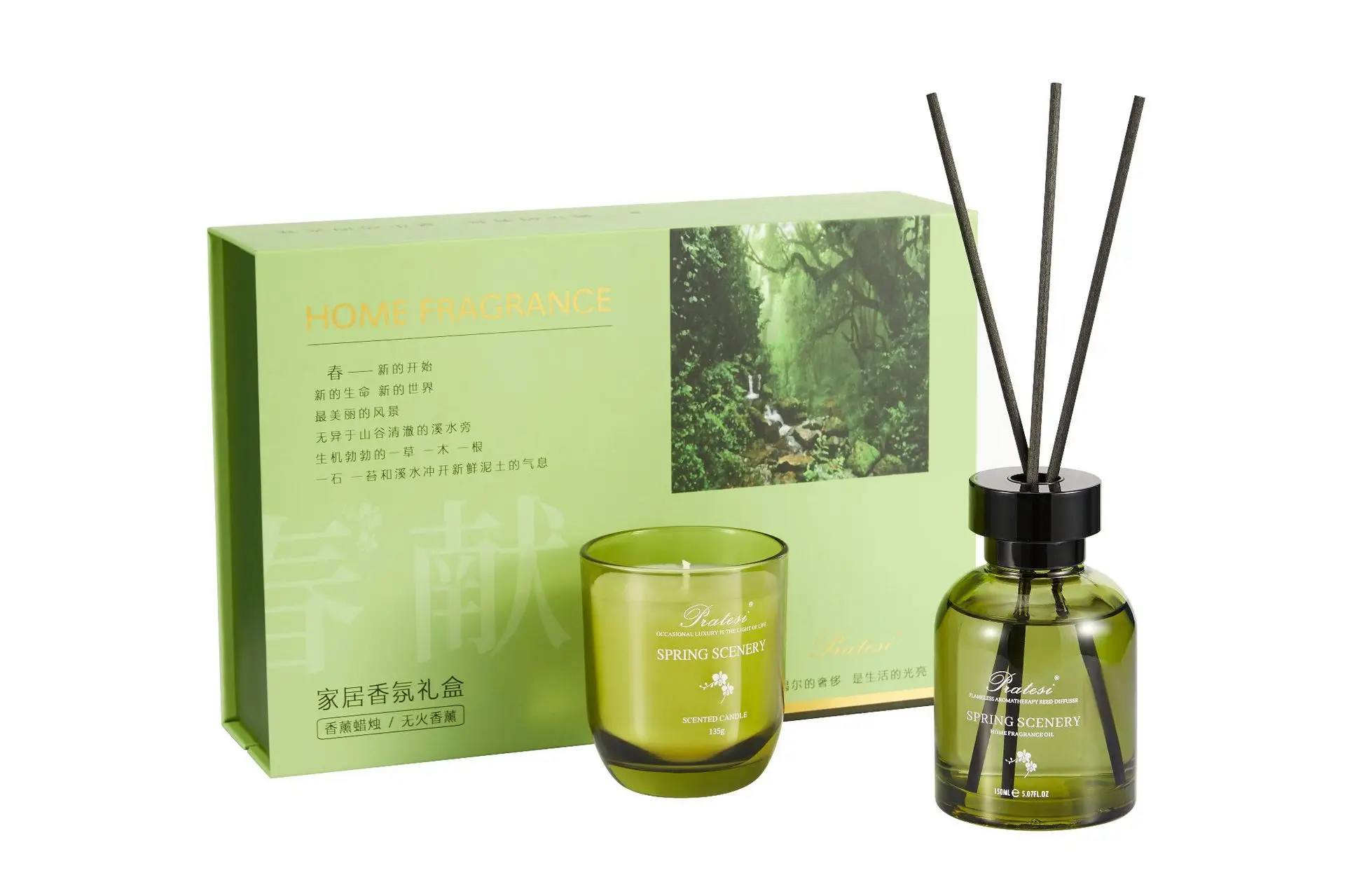 product luxury natural scents roy wax candle reed diffuser set home air freshener essential oil aroma candle fragrance sets-7