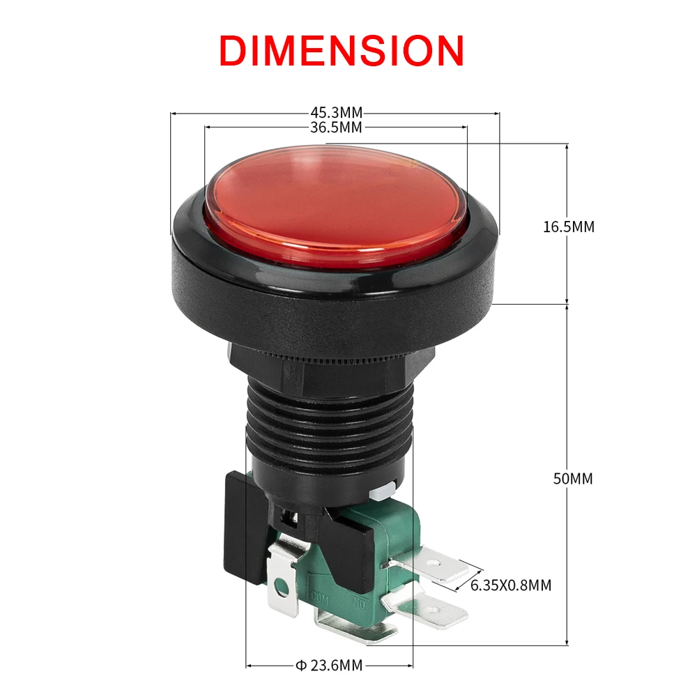 Fish Game Cash Out Button Arcade Button Colors Led Light Lamp Round Game Machine Arcade Push Buttons With Micro