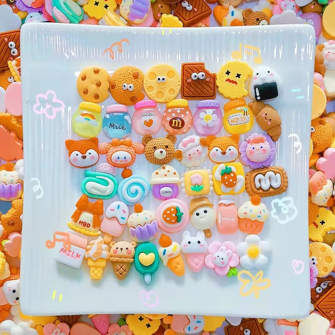 2023 корейские кавайные подвески из смолы с плоским основанием кабошон аксессуары для самостоятельного изготовления слаймов