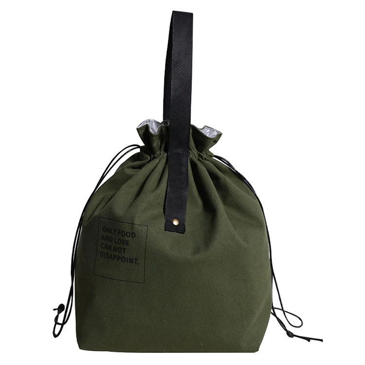 Waterproof Large Reusable Drawstring Cooler Tote Insulated Lunch Bag