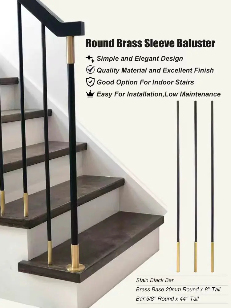 Modern Design Iron Baluster Brass Spindles Railing Stair Baluster