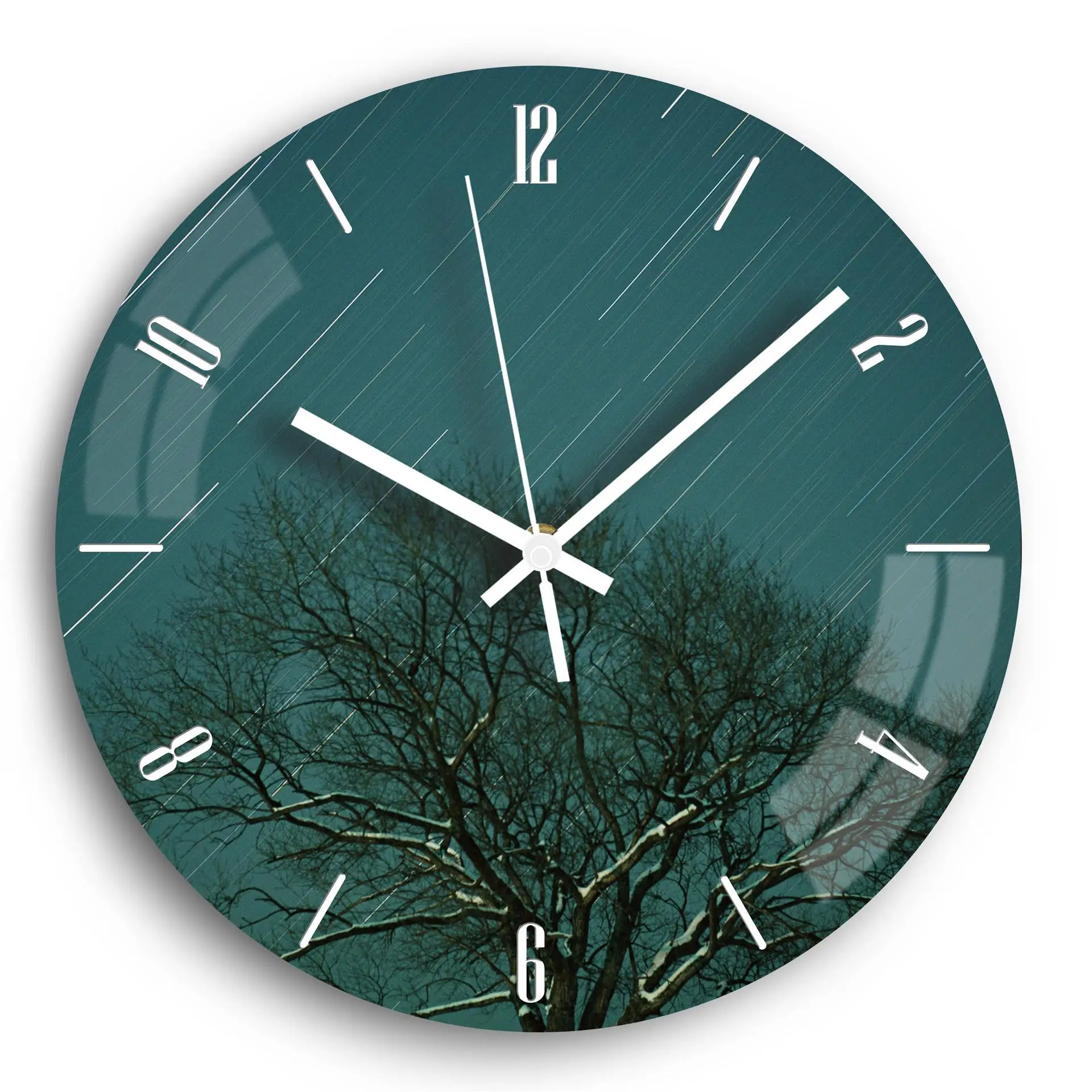 Stylish Simple UV Printing Wall Clock for Home Decor Art Craft Stained Glass Wall Clocks