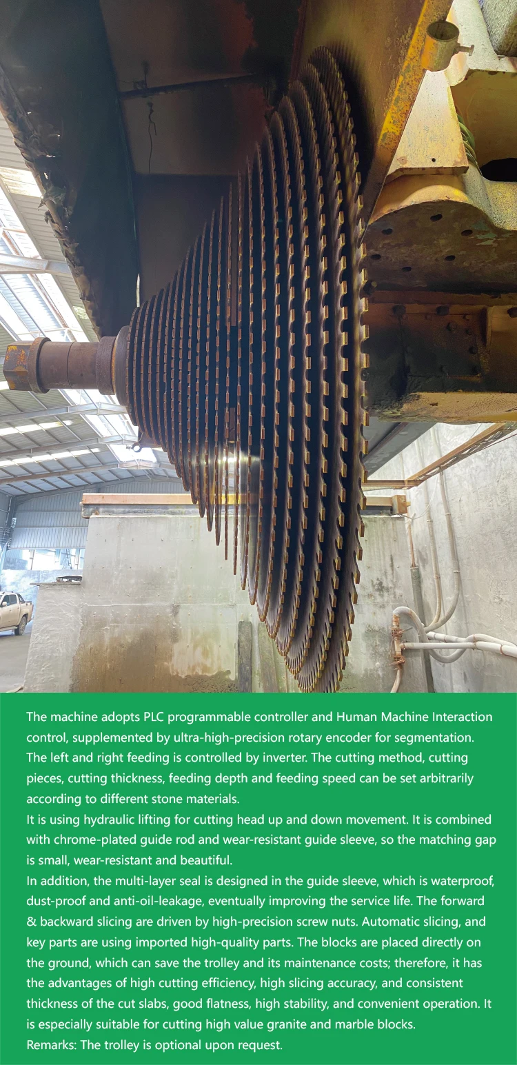 Wanlong Stone Machinery Granite Multi Blade Block Cutter Machine Quarry Stone Cutting Saw