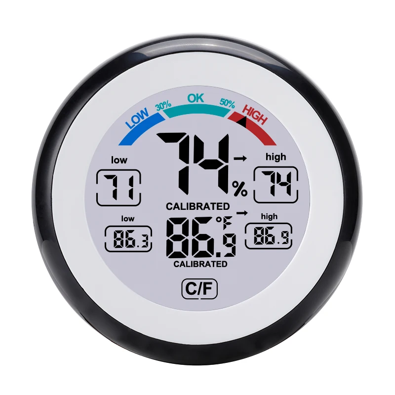 Digital LCD Hygrometer Thermometer with Comfortable Touch Screen Display OEM/ODM Supported Room Incubator Incubator
