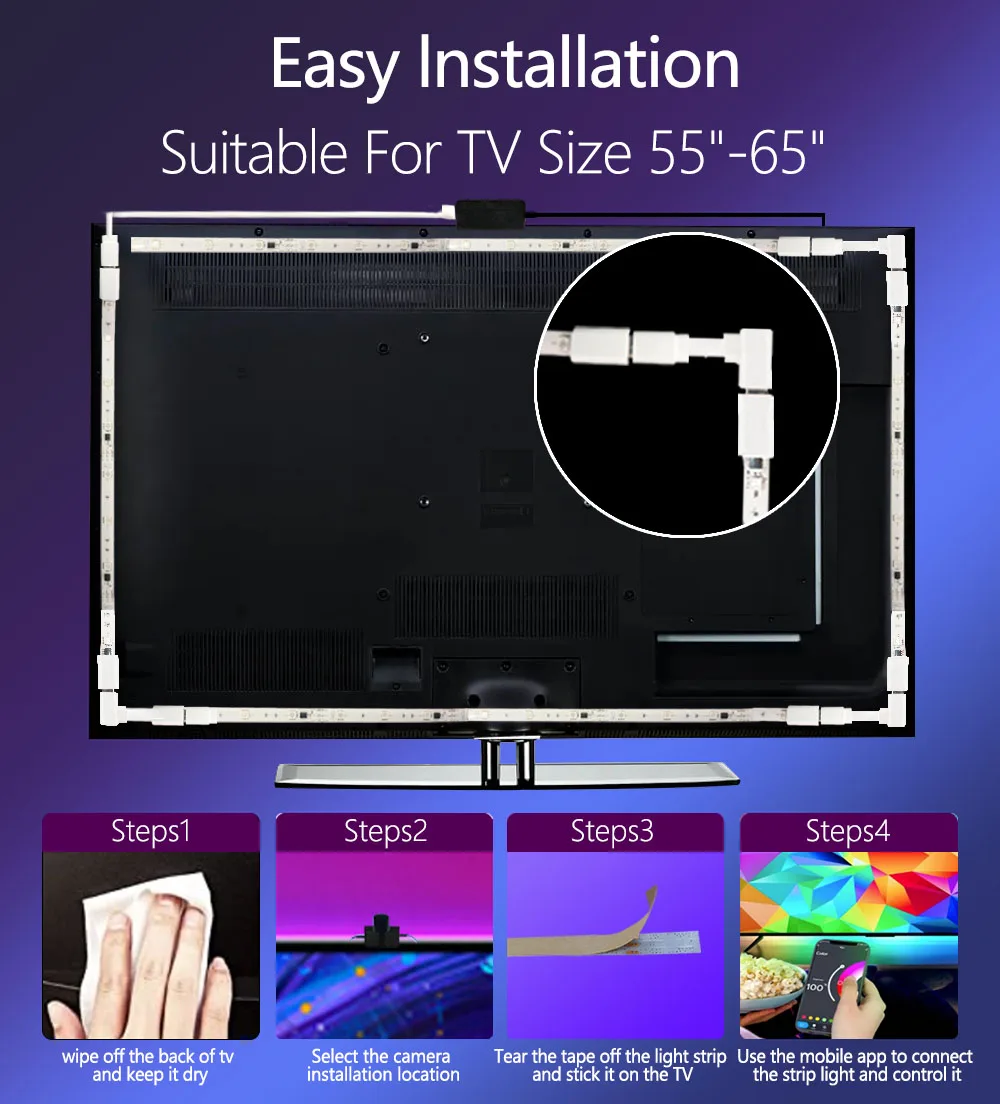 Immersion Tv Led Backlights With 1080hd Camera Wifi Works With Alexa