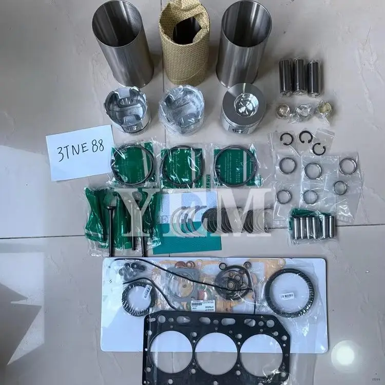 Engine Overhaul Kit With Cylinder Liner Piston Rings Full Gasket Set Engine Bearings Valves for Yanmar 3TNE88