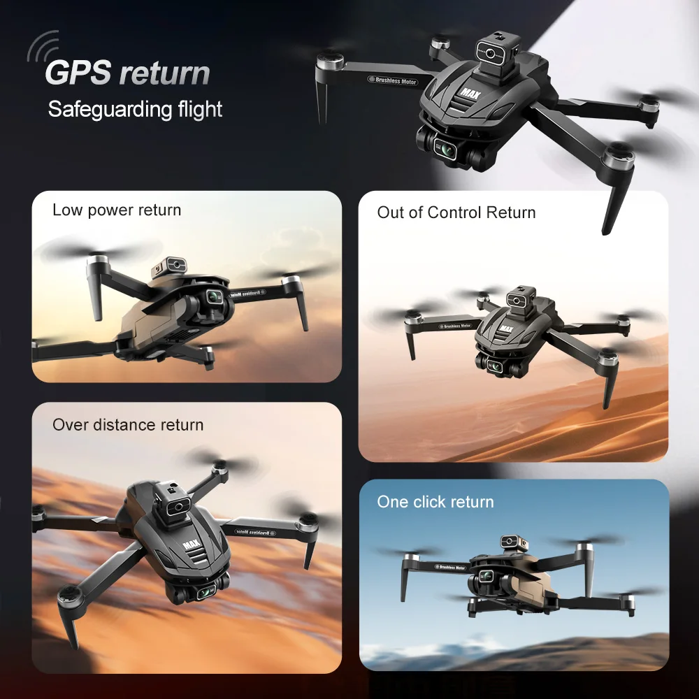 V168 MAX GPS Drone 4K with Camera Brushless Outdoor Prosumer Drones Obstacle Avoidance UAV FPV Dron with Screen