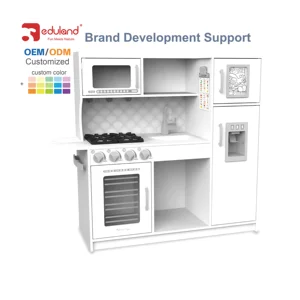 Large Customizable Wooden Kitchen & Food Play Set Pretend Play Tableware & Cooking Toy Set